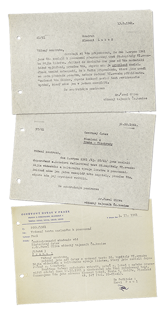 Žádost o zaslání textu, 1961